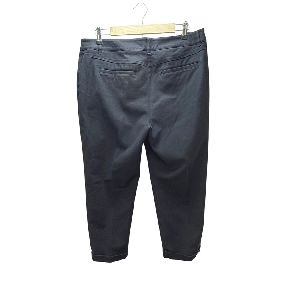 Chico's So Slimming Crop Pants Size 2 Black Stretch Tapered Trousers Office Chic - Picture 2 of 7